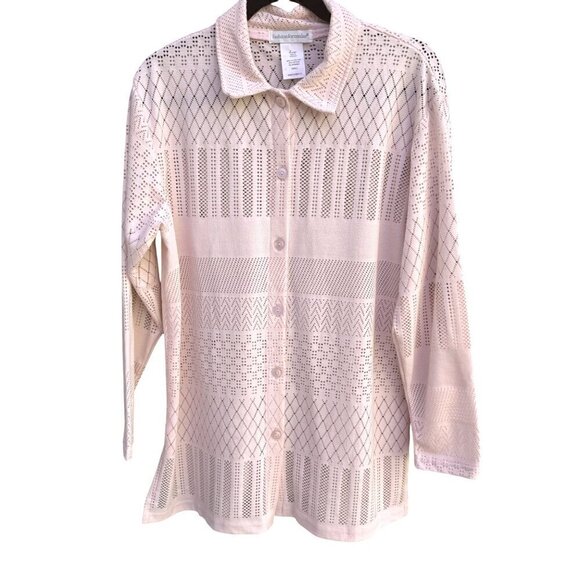 Fashion Formulas Pink Sheer Button Blouse Sleeveless Top Pants 3 Piece Set New S - Picture 2 of 16